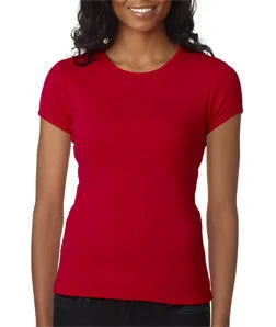 1001 Bella Canvas Ladies' Baby Rib Short-Sleeve Crew Neck Tee Red