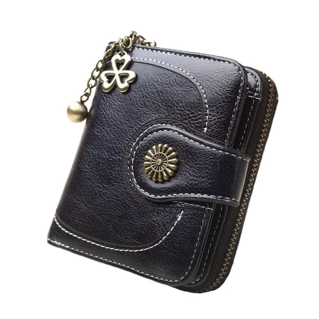 2018 New Vintage Button Phone Purses Women Wallets Female Purse Leather Brand Retro Ladies Long