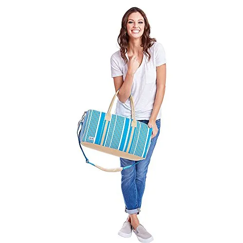 Ame & Lulu Puddle Jumper Small Duffel (Ticking Stripe)