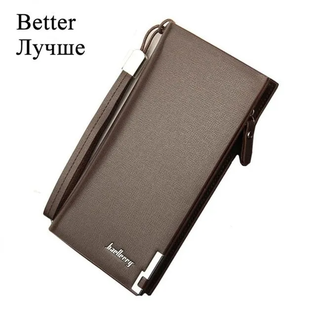 Baellerry Men Wallets Classic Long Style Card Holder Male Purse Quality Zipper Large Capacity Big