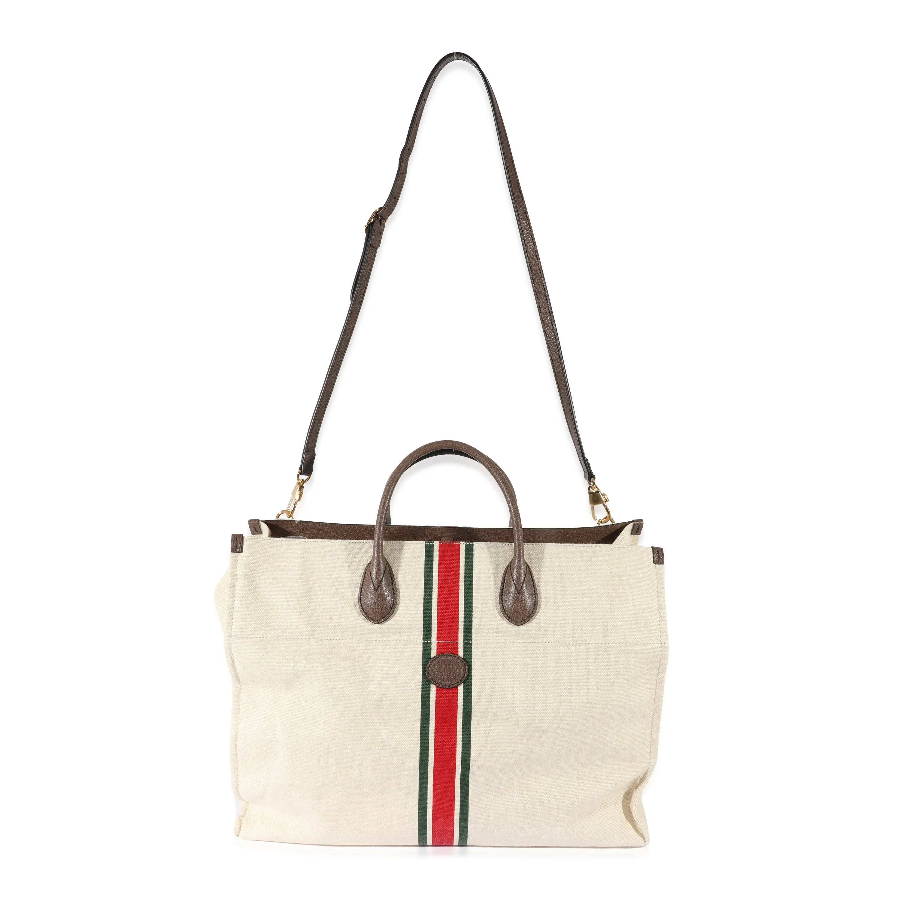 Beige Web Linen Foldable Tote