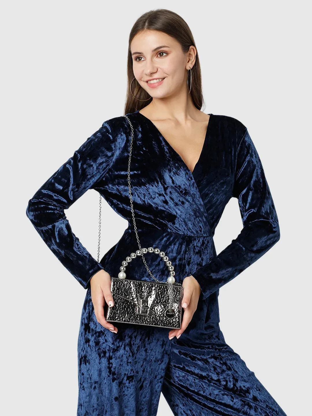 Caprese Lucy Pearl Clutch Small (E) Black