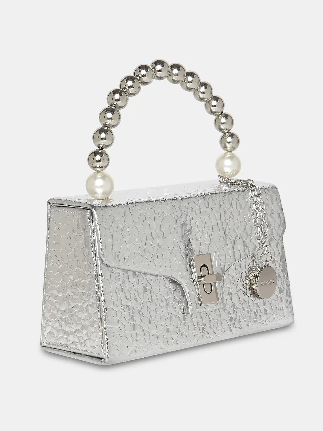 Caprese Lucy Pearl Clutch Small (E) Silver