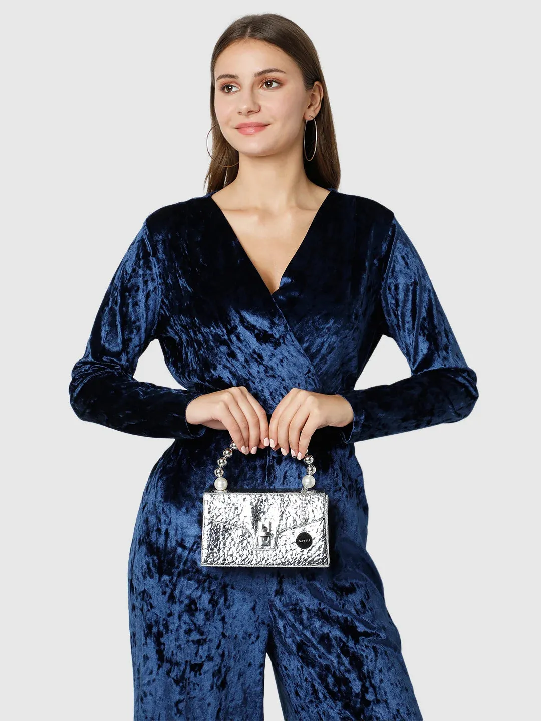 Caprese Lucy Pearl Clutch Small (E) Silver