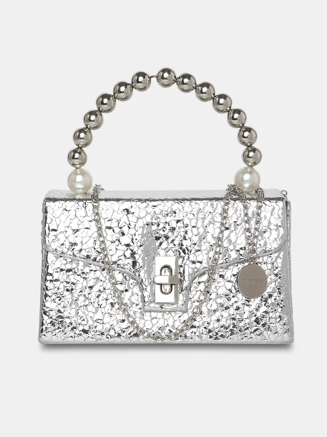 Caprese Lucy Pearl Clutch Small (E) Silver