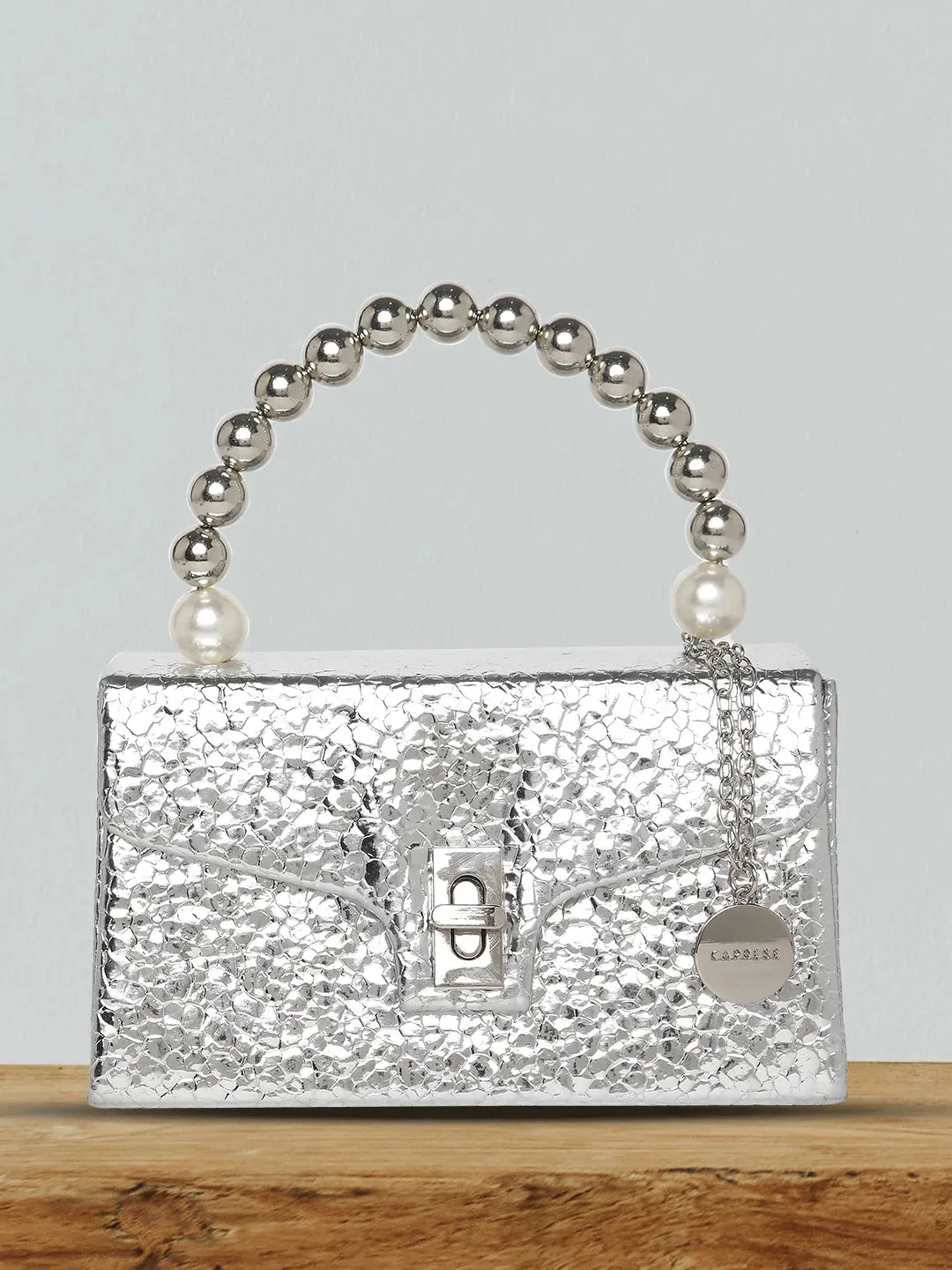 Caprese Lucy Pearl Clutch Small (E) Silver