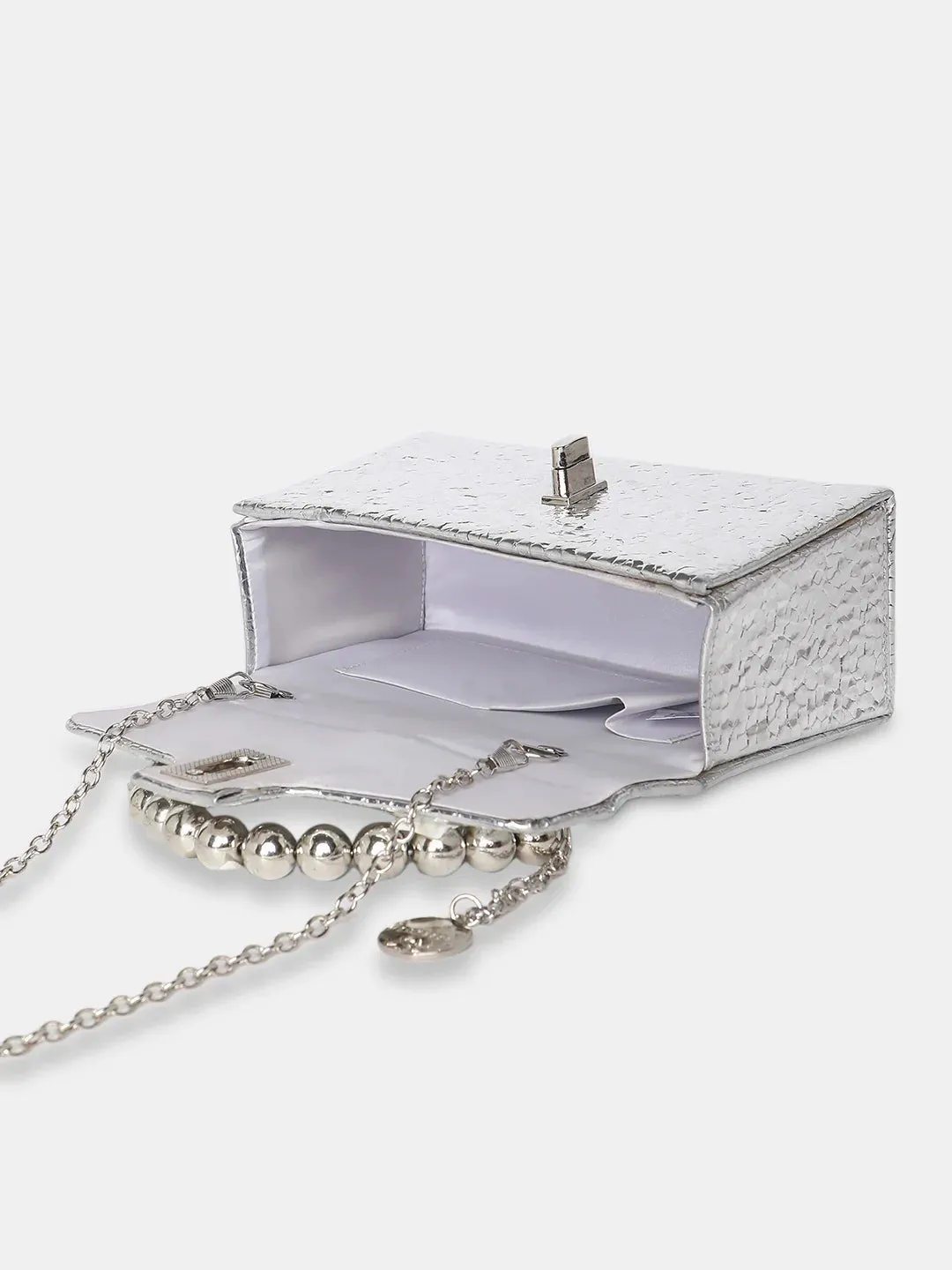 Caprese Lucy Pearl Clutch Small (E) Silver