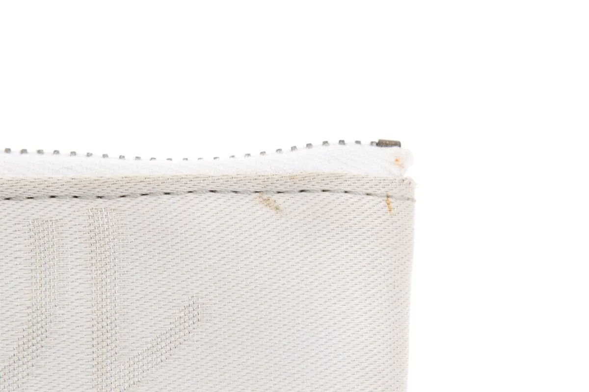 Chanel Vintage White and Silver Ginza Limited Pearl Coco Mark Pouch