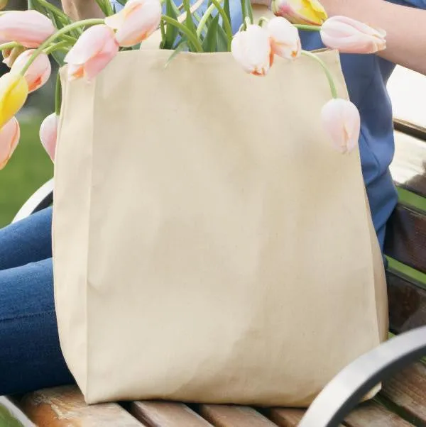 Heavy Duty Canvas Grocery Tote Bags with Short Handles, Navy Color