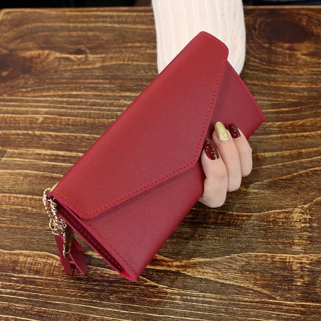 Long Wallet Women Purses Tassel Fashion Coin Purse Card Holder Wallets Female High Quality Clutch