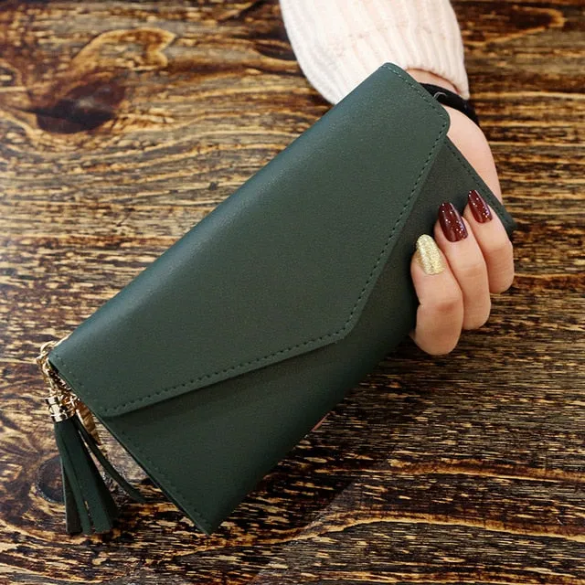 Long Wallet Women Purses Tassel Fashion Coin Purse Card Holder Wallets Female High Quality Clutch