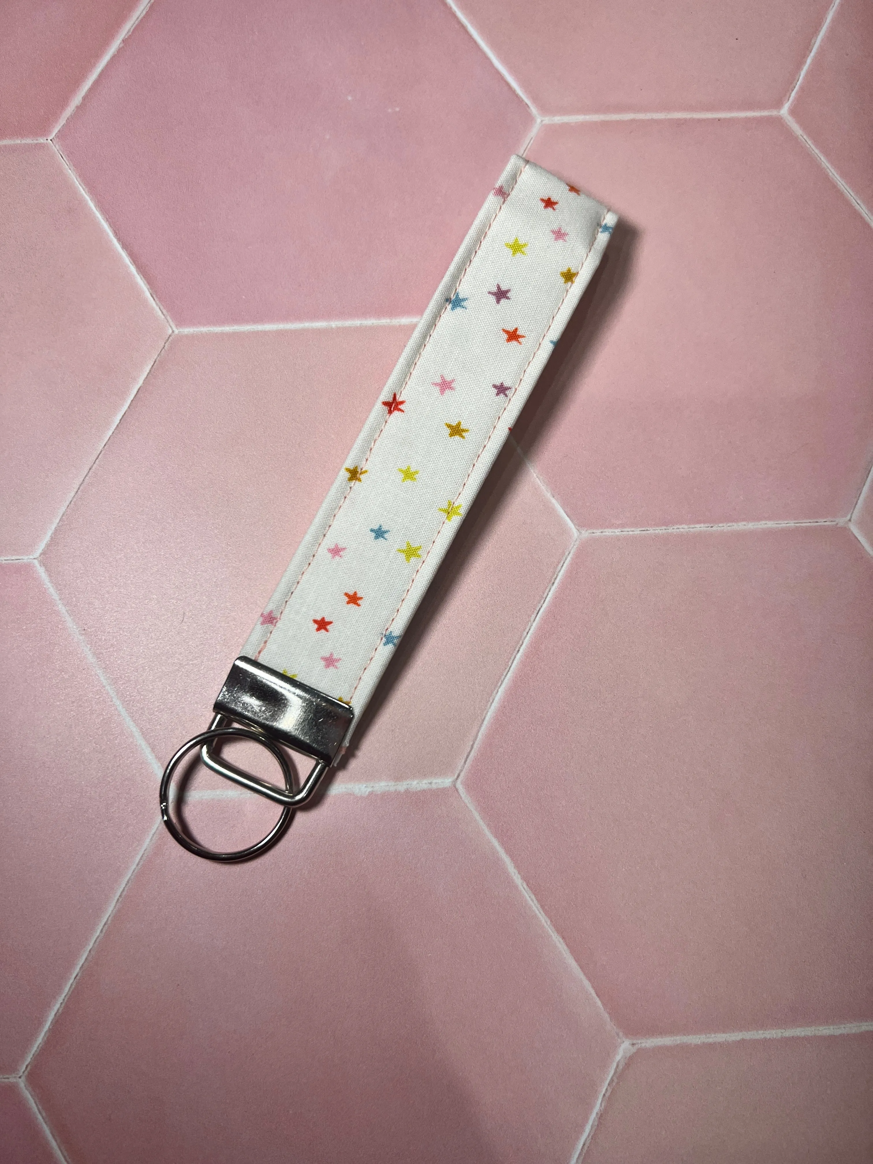 Mini Rainbow Stars Wristlet Keychain