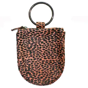 Mini Ring Wristlet - Pink & Black Abstract Animal