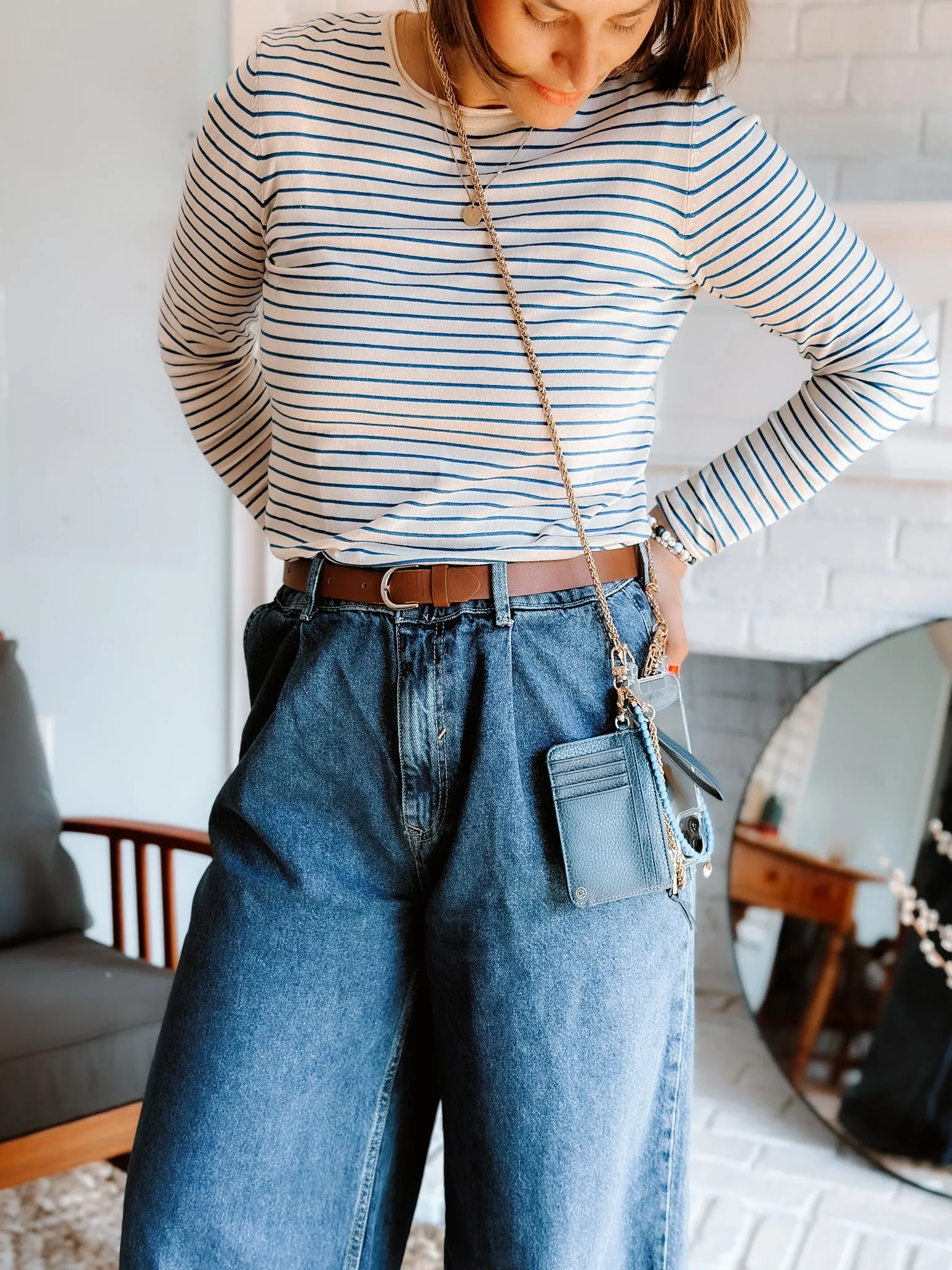 Navy Snap Wallet