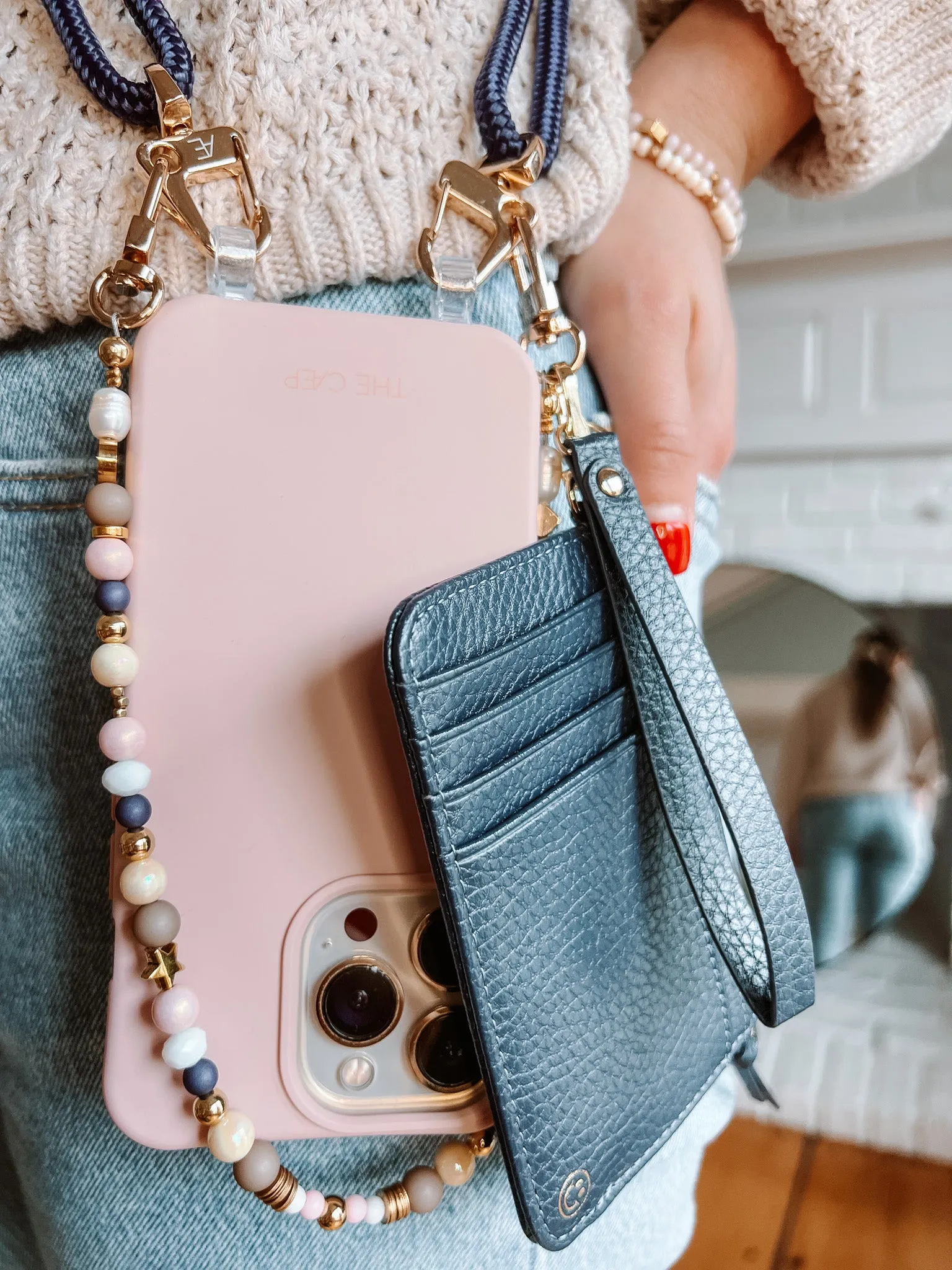 Navy Snap Wallet