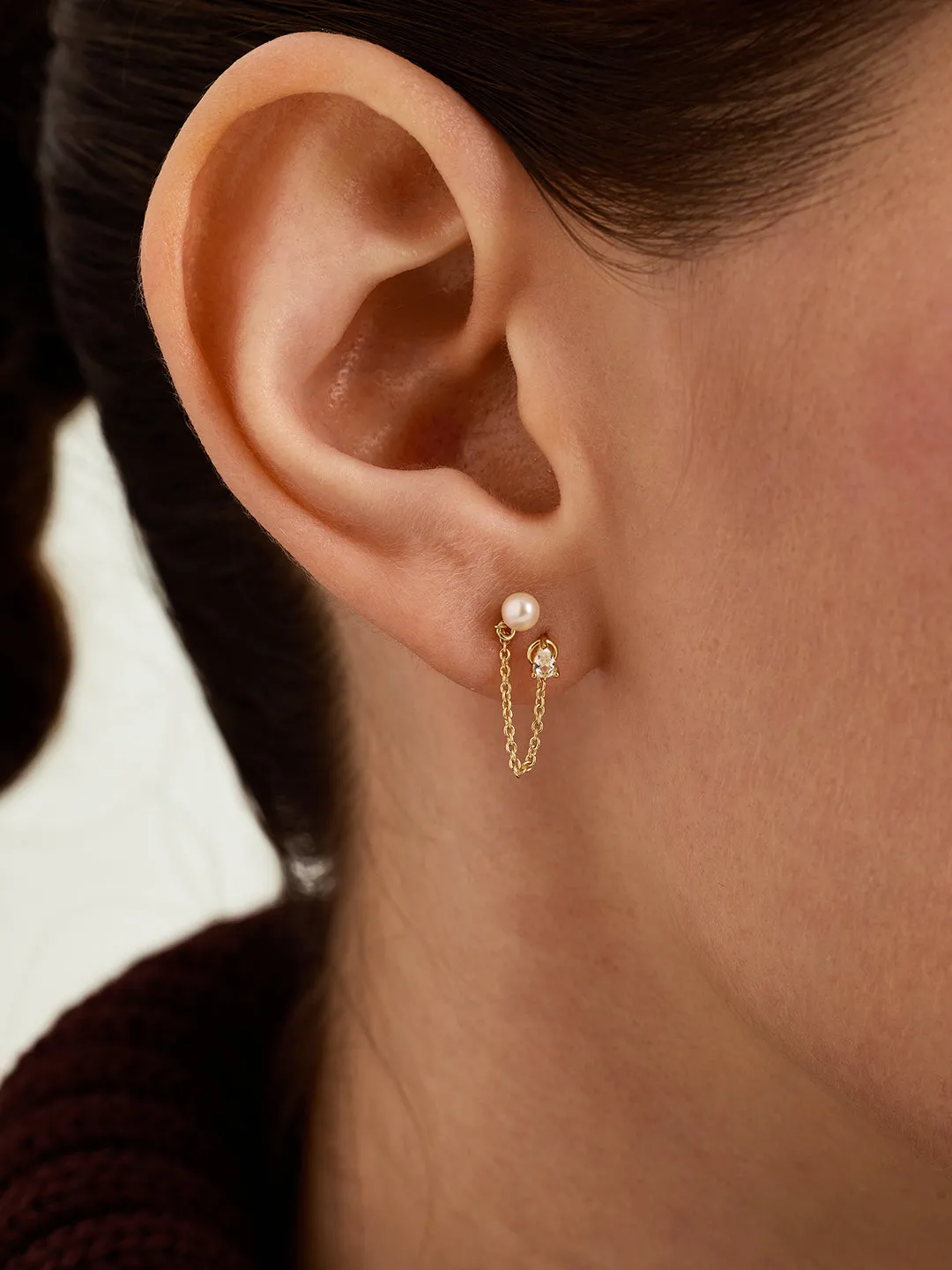 Pearl Chain Studs