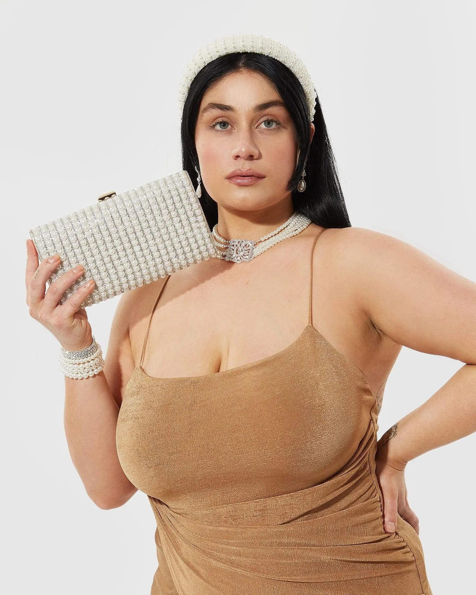 Pearl Thalia Hardcase Clutch Bag