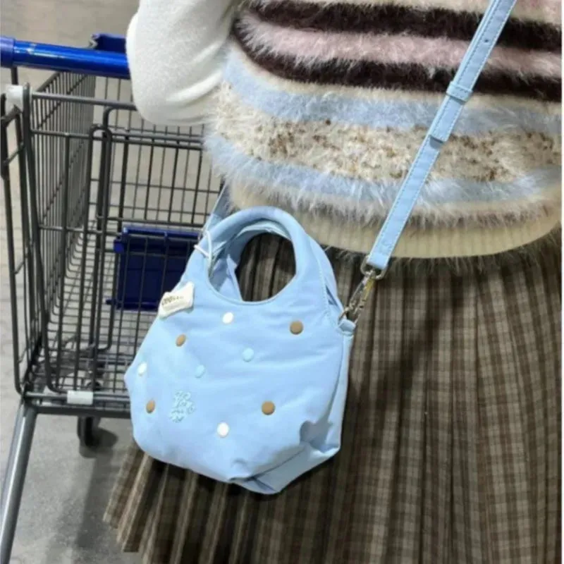 UAKISS  -  Harajuku Blue Messenger Bag Purse Women Hot Girls Handle Canvas Y2k Hand Bag Female Versatile Casual Crossbody Bags New