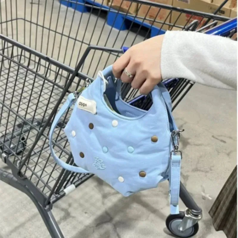 UAKISS  -  Harajuku Blue Messenger Bag Purse Women Hot Girls Handle Canvas Y2k Hand Bag Female Versatile Casual Crossbody Bags New