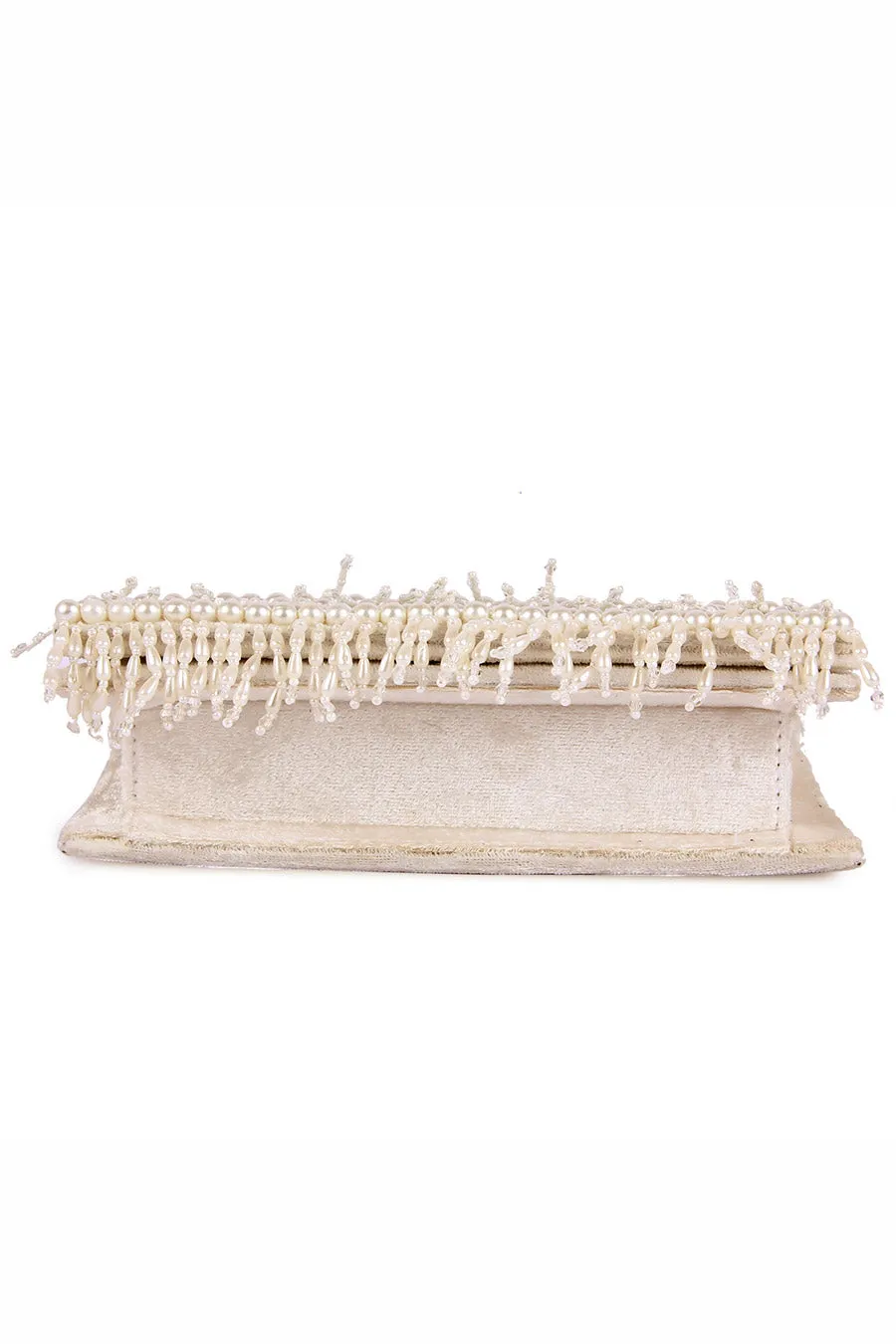 White Moteeiiyaa Embroidered Clutch