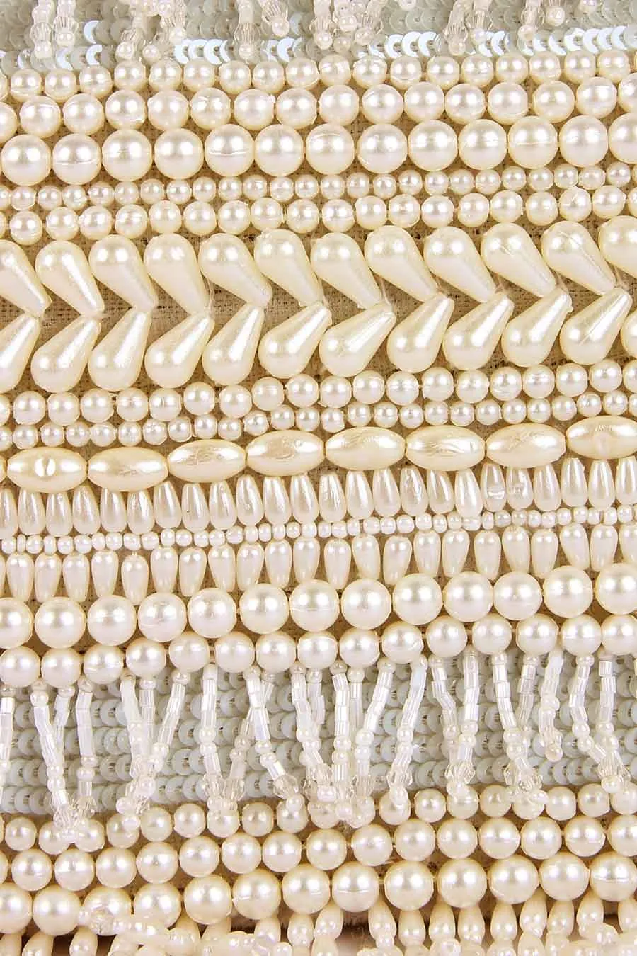 White Moteeiiyaa Embroidered Clutch