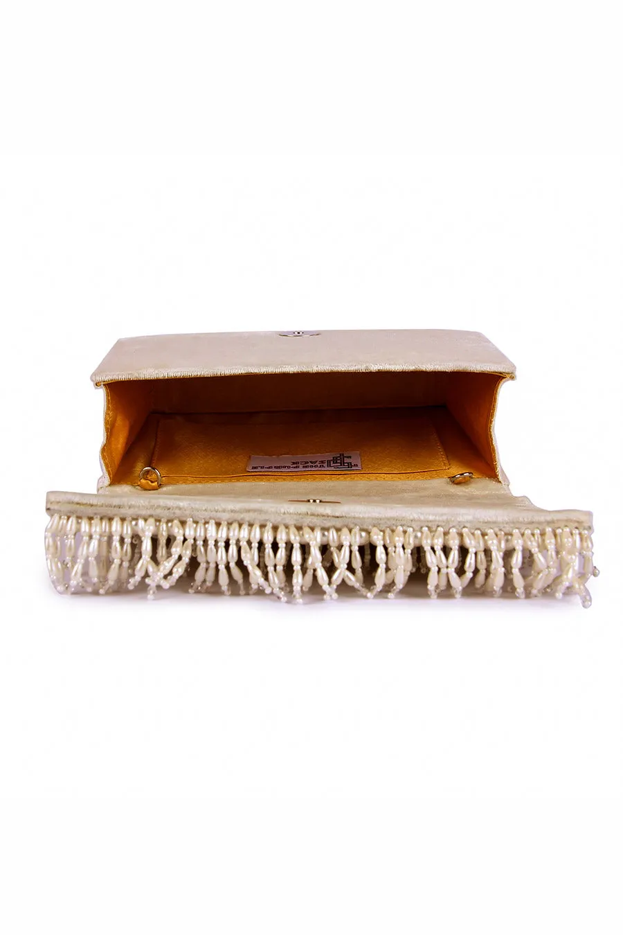 White Moteeiiyaa Embroidered Clutch